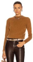 Thumbnail for your product : The Elder Statesman Simple Crop Crew Sweater in Brown,Neutral