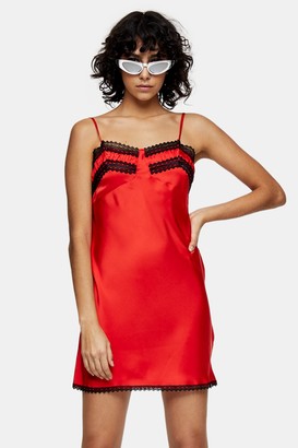 topshop red lace dress
