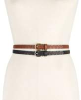 Thumbnail for your product : INC International Concepts Embossed Flower 2-For-1 Skinny Belts, Created for Macy's