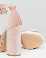 Thumbnail for your product : Faith Blush Velvet And Satin Platform Sandals