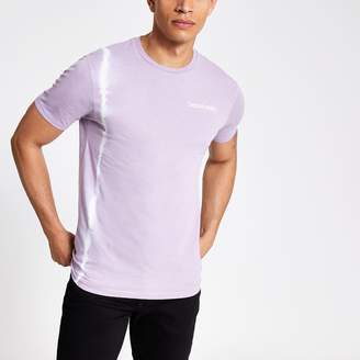 River Island Mens Purple tie dye slim fit T-shirt