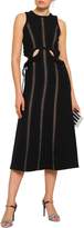 Thumbnail for your product : Self-Portrait Ruffle-trimmed Cutout Crepe Midi Dress