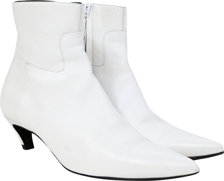 Balenciaga Women's Leather Slanted-Heel Bootie (Authentic Pre-Loved)