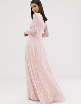 Thumbnail for your product : Asos Tall ASOS DESIGN Tall maxi dress with long sleeve and lace panelled bodice