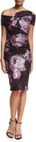 Thumbnail for your product : Talbot Runhof Mao Floral Jacquard Off-the-Shoulder Cocktail Sheath Dress
