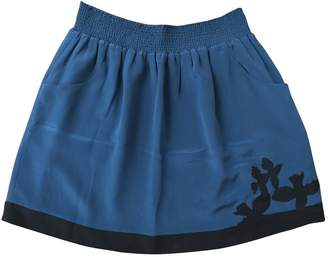 Bel Air Blue Silk Skirt for Women