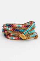 Thumbnail for your product : Chan Luu Beaded Leather Wrap Bracelet