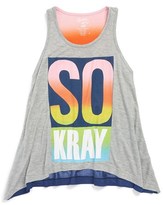 Thumbnail for your product : Flowers by Zoe 'So Kray' Shark Bite Tank Top (Big Girls)