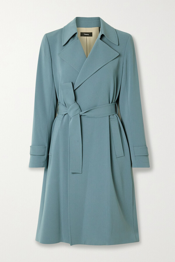 theory oaklane trench coat in crepe