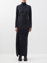 Thumbnail for your product : MM6 MAISON MARGIELA Side-slit Cupro-blend Maxi Dress - Black