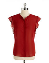 Thumbnail for your product : Patterson J. Kincaid Georgette Flutter-Sleeved Blouse