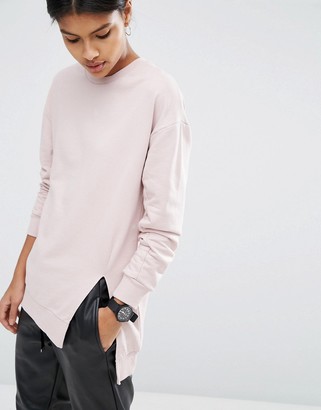 ASOS Longline Sweatshirt With Front Split
