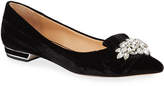 Thumbnail for your product : Badgley Mischka Valeria Crystal Embellished Lace Ballerina Flats
