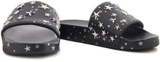 Tory Burch Star Studded Printed Leather Slides