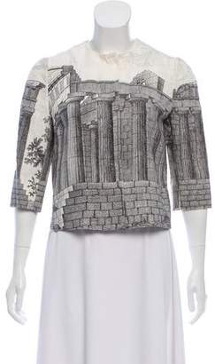 Dolce & Gabbana Parthenon Print Cropped Jacket