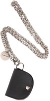 Thumbnail for your product : Ann Demeulemeester Embossed Logo Leather Wallet W/ Chain