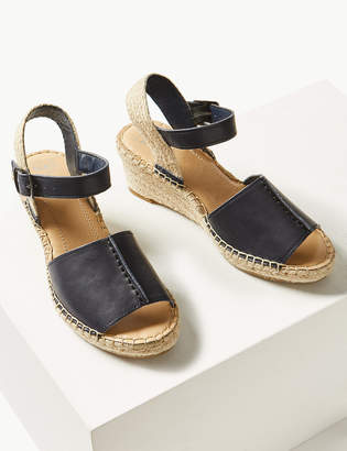 M&S CollectionMarks and Spencer Leather Wedge Heel Espadrilles