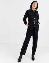 topshop cream denim boiler suit
