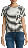 Thumbnail for your product : Current/Elliott The Long Pocket Striped Tee, Cream/Black
