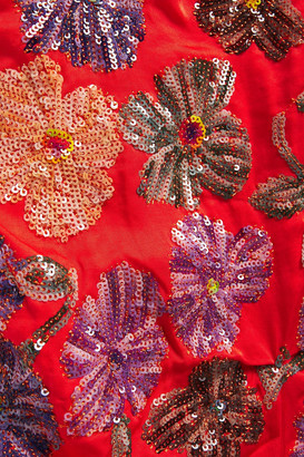 Maje Sequin-embellished Satin Mini Dress
