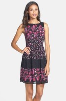 Thumbnail for your product : Betsey Johnson Print Mixed Media Fit & Flare Dress