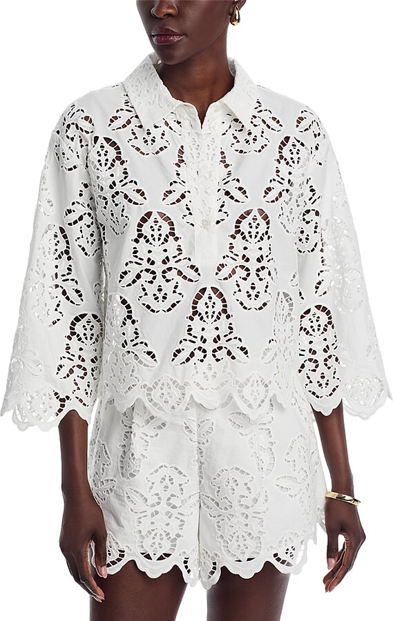 Cara Cara Erica Embroidered Eyelet Shirt