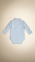 Thumbnail for your product : Burberry Check Collar Cotton Bodysuit