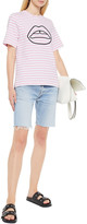 Thumbnail for your product : Markus Lupfer Ivy Embroidered Striped Stretch-ponte T-shirt