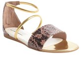Thumbnail for your product : Stella McCartney rose and gold faux leather embossed detail flat sandals