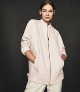 Thumbnail for your product : Reiss ELLE WOOL LONGLINE BOMBER JACKET Powder Pink