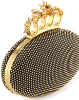 Thumbnail for your product : Alexander McQueen Studded Oval Knuckle Clutch Bag, Black