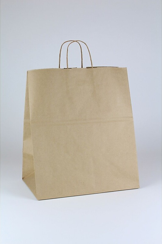 Unbranded Take Home Shopper 16.25" x 14" x 9.5" Kraft Paper Shopping Bags, Brown, 200/Carton (BGS107K)