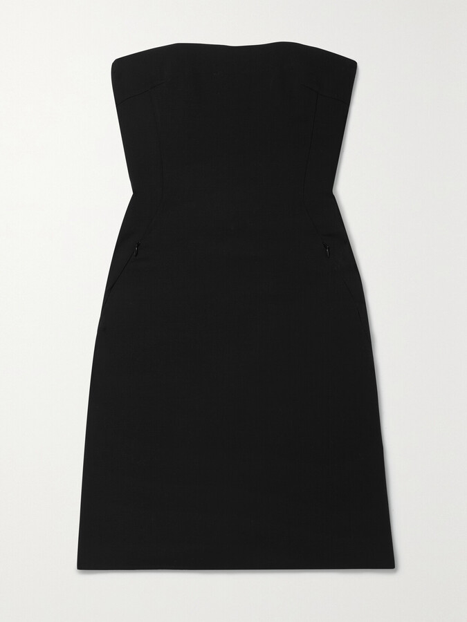 Akris Strapless Wool-blend Crepe Tunic - Black