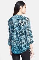 Thumbnail for your product : Chaus Ombré Snakeskin Print Pintuck Blouse