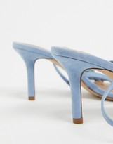 Thumbnail for your product : Who What Wear Everly buckle straps heeled sandals in blue leather