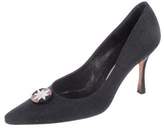 Thumbnail for your product : Manolo Blahnik Canvas High-Heel Pumps Grey Canvas High-Heel Pumps