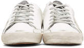 Thumbnail for your product : Golden Goose White and Blue Superstar Sneakers