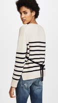 Thumbnail for your product : Vince Striped Tie Back Boxy Crewneck