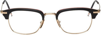 Thom Browne Black and Gold Horn-rimmed Glasses