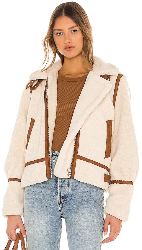 Damen Bekleidung Jacken Felljacken Blank NYC Synthetik Sherpa Button Front Jacket in Braun 