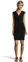 Thumbnail for your product : Ivy & Blu Ivy + Blu black stretch jersey faux wrap gathered sheath dress