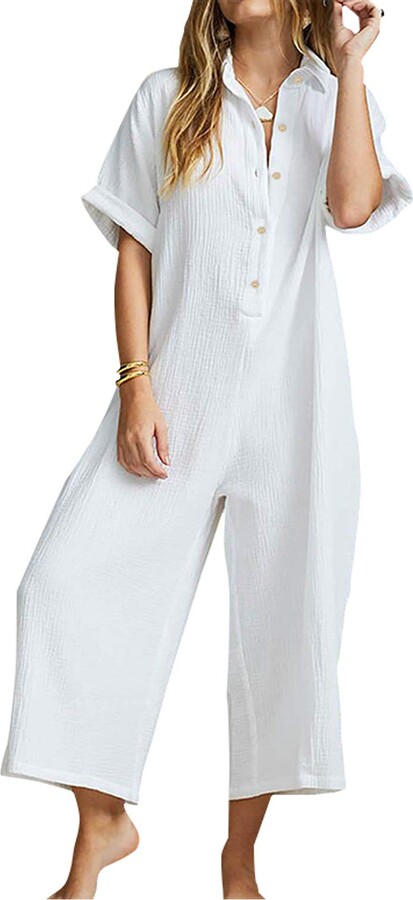 Womens Clothing Jumpsuits and rompers Full-length jumpsuits and rompers Replay Denim W1047 Jumpsuit in White 