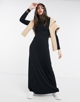 Thumbnail for your product : ASOS DESIGN high neck long sleeve maxi dress in black
