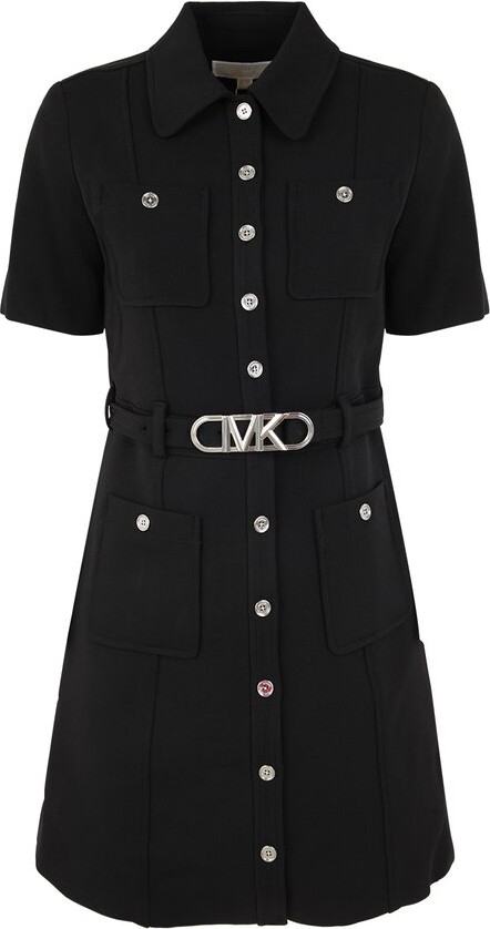 MICHAEL Michael Kors Stretch Creped Belted Utility Dress - ShopStyle