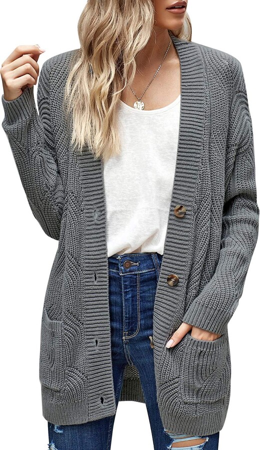light gray long cardigan