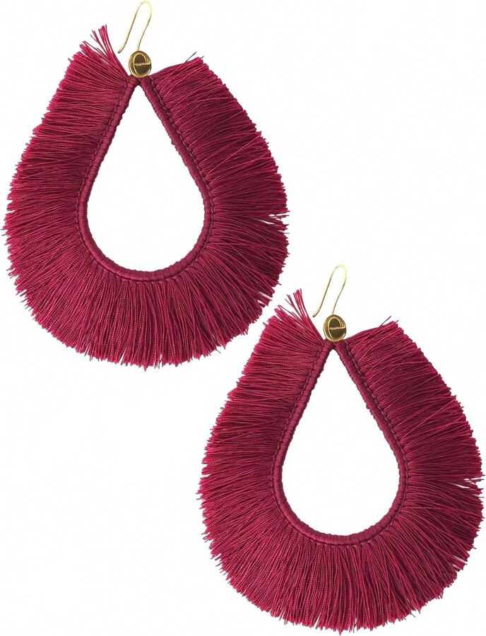 Erika Pena Women's Silvia Tassel Earring In Wine