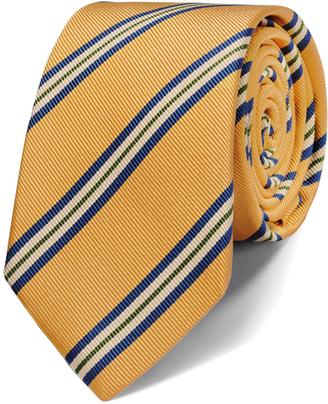 Charles Tyrwhitt Luxury slim gold mogador stripe tie