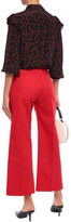 Thumbnail for your product : Alice + Olivia Ruffle-trimmed Printed Silk Crepe De Chine Blouse