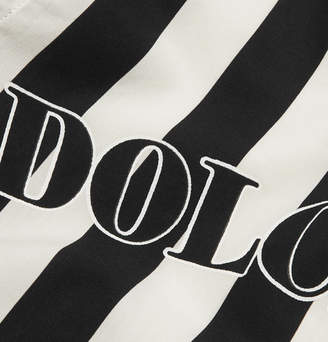 Dolce & Gabbana Slim-Fit Logo-Print Striped Cotton-Poplin Shirt - Men - Black