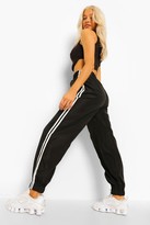 Thumbnail for your product : boohoo Contrast Side Stripe Shell Track Pants